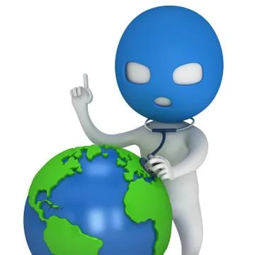 3d thief and earth Stockillustratie
