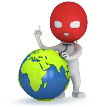 3d thief and earth 스톡 일러스트
