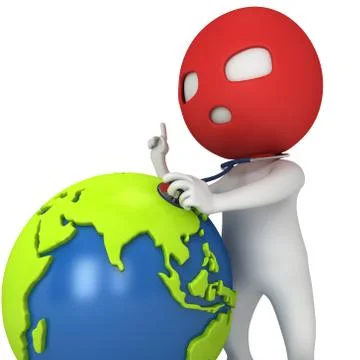 3d thief and earth Stockillustratie