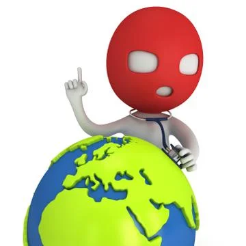 3d thief and earth Stock Illustration