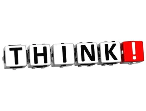 3d think block text  on white 스톡 일러스트