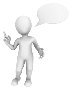 3d thinking man with speech bubble above. 3d illustration. Stockillustratie