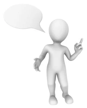 3d thinking man with speech bubble above. Stock Illustration