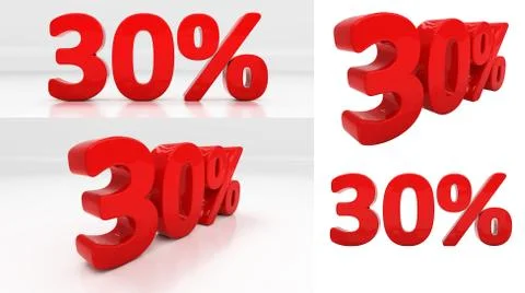 3d thirty percent Stock Illustration