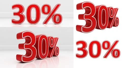 3d thirty percent Stock Illustration
