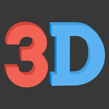 3D three-dimensional button sign in solid red and blue colors イラスト素材