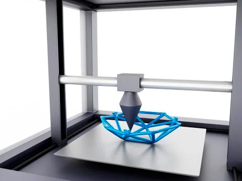 3D Three dimensional printer. 스톡 일러스트