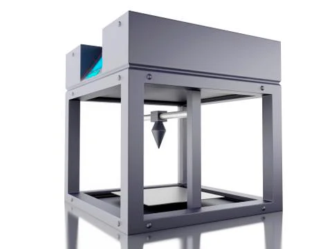 3D Three dimensional printer. Illustrazione stock