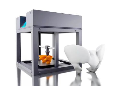 3D Three dimensional prints a bone. Illustrazione stock