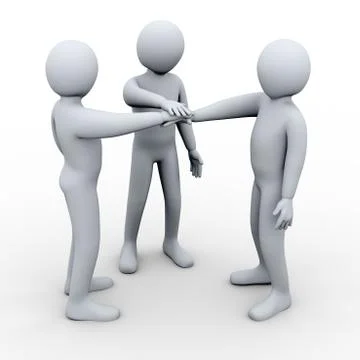 3d three friends partnership Stock Illustration
