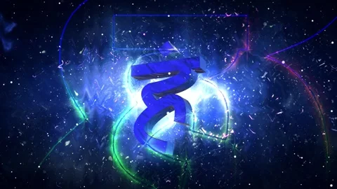 3D Throat chakra symbol with frequency wave effect Stock Footage 263291991