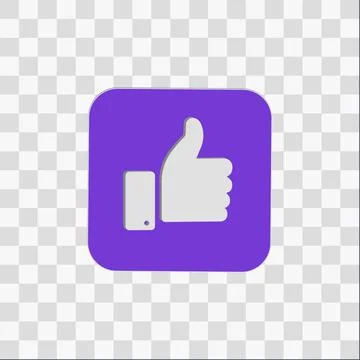 3D thumb up button on transparent background Иллюстрация