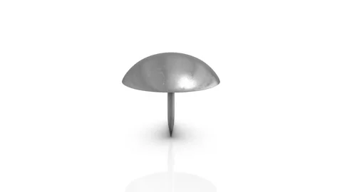 3D Thumb Tack Animation on a Reflective Floor. Steel Thumb Tack Icon 3D. 4K Видео 283169275