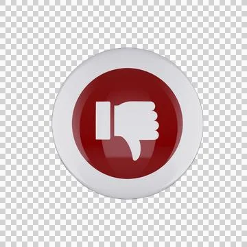 3D Thumbs Down Dislike Negative Icon Button Isolated Transparent Stock Illustration
