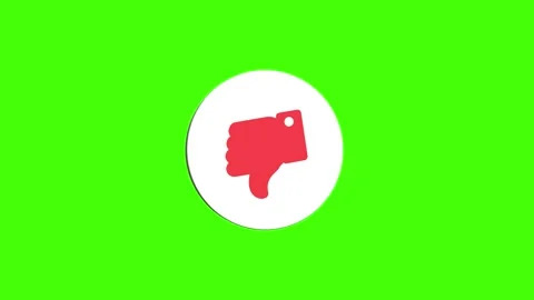 3D Thumbs Down Icon Rotating on a Green Screen Video stock 347006450