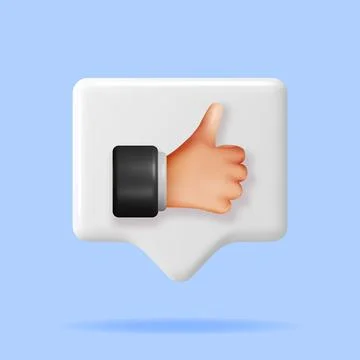 3D Thumbs Up Hand Gesture Button Illustrazione stock