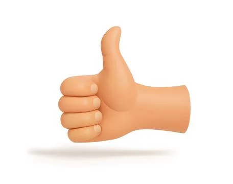 3D Thumbs Up Hand Gesture Icon. Realistic Vector Illustration Illustrazione stock