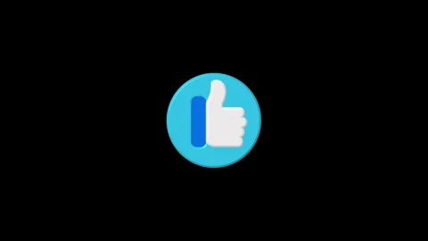 3D thumbs up icon with blue circle on animated white background, Glowing ap.. Stock Footage 334122911