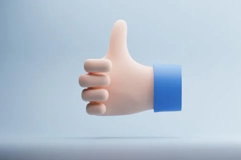 3D Thumbs Up, Positive Feedback, Studio Background, Website Icon 스톡 일러스트