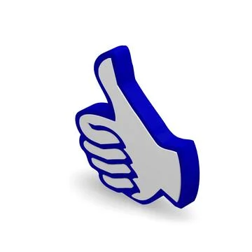 3d thumbs up on a white background Ilustração Stock