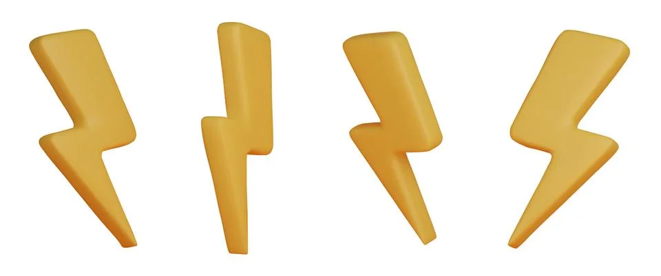 3d Thunder and bolt lighting flash correction set flash sale element. vector Illustrazione stock