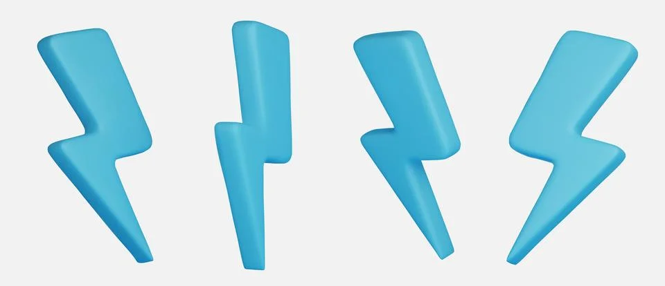 3d Thunder and bolt lighting flash correction set flash sale element. vector Stock Illustration