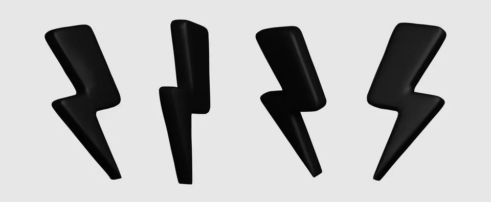 3d Thunder and bolt lighting flash correction set flash sale element. vector Illustrazione stock
