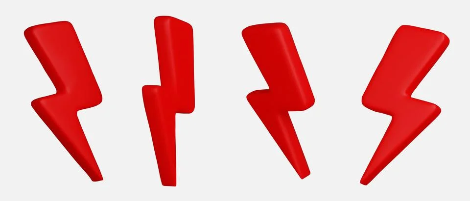 3d Thunder and bolt lighting flash correction set flash sale element. vector Stock Illustration
