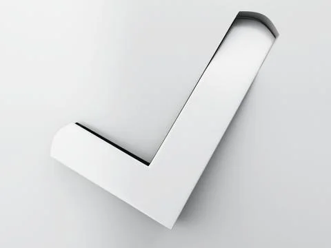 3d Tick extruded from the surface. Stock Illustration
