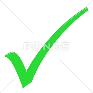 3D Tick Sign Stock Illustration