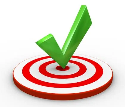 3d tick on target Stock Illustration