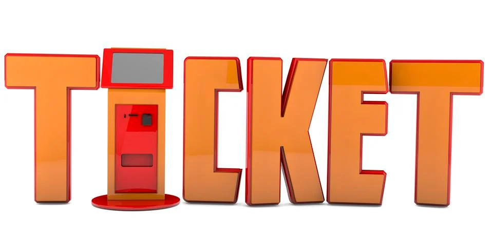 3d ticket machine Stock Illustration