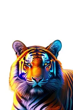 3D Tiger in white background. Illustration Stock Illustration