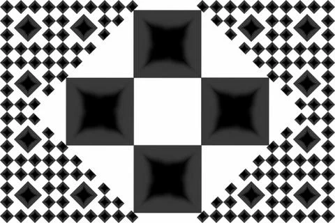 3d tiles texture, black and white Stock Illustration