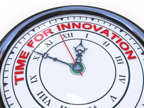 3d time for innovation clock Stock Illustration