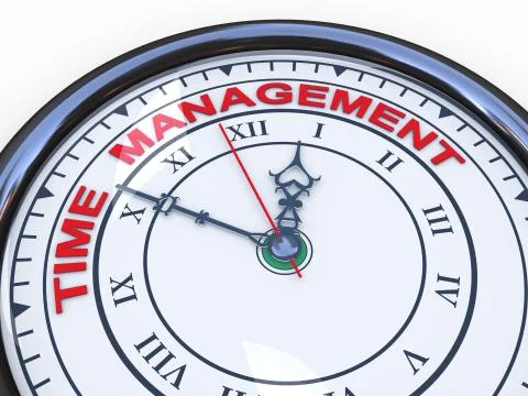 3d time management clock Stock Illustration