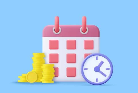 3d Time is money concept,time value of money,payment deadline.3d render. Stock-Illustration