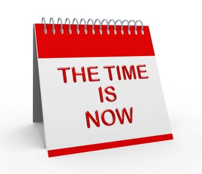 3d time is now calender Stock Illustration
