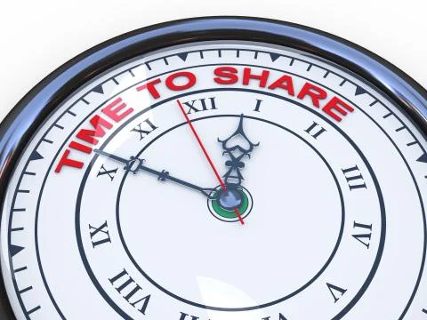 3d time to share clock Stock Illustration