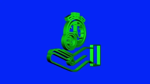 3D Timer and money in hands. Clock and bag, time is money, fast loan, payment Vídeo Stock 169319099