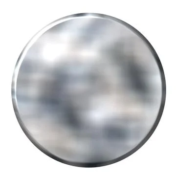 3D Tin Foil Circular Button Stock Illustration