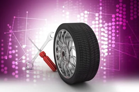 3d tires replacement concept Stock Illustration