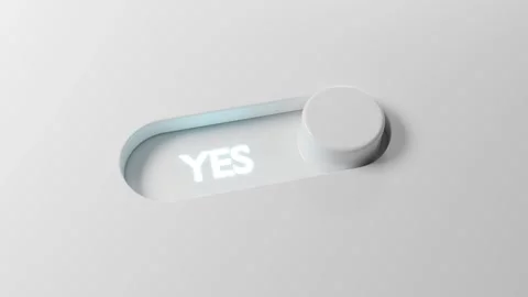 3D toggle switch animation shifting between "Yes" and "No" positions Stock Footage 312703156