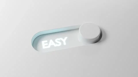 3D toggle switch animation switching between "Easy" and "Hard" Stock Footage 312703150