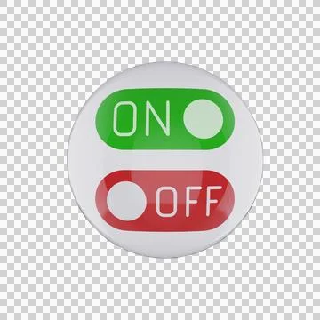 3D On Off Toggle Switch Icon Button Isolated Transparent イラスト素材