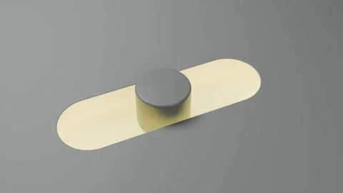 3D Toggle Switch Icon Sliding on Glowing Yellow Track Stock Footage 347721486