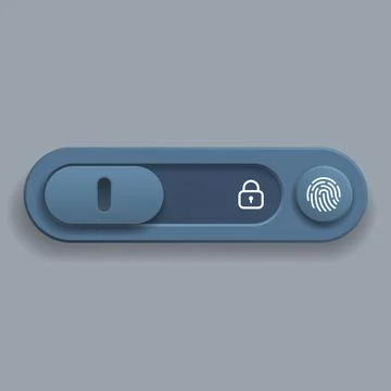 3D Toggle Switch UI Component with Security Icons Stock Illustration