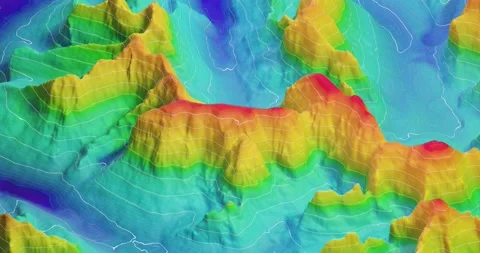3D Topographic height map, 360 rotation of geology survey. Stock Footage 169671485