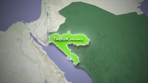 3D Topographic Map Zooming into Tabuk Province Saudi Arabia Stock Footage 337426990