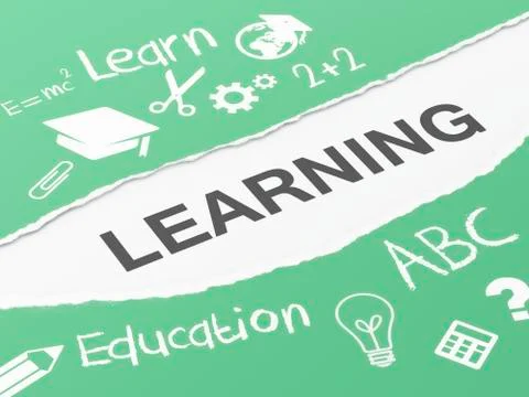 3d torn paper learning Illustrazione stock